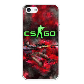 Чехол для iPhone 5/5S матовый с принтом CS GO Red heat в Курске, Силикон | Область печати: задняя сторона чехла, без боковых панелей | counter strike | cs go | контра | кс го