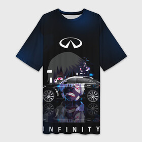 Платье-футболка 3D с принтом Infinity Art в Курске,  |  | art infinity | g35 | infinity | infinity car | nissan | автомобиль | инфинити | машина | тачка