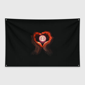Флаг-баннер с принтом Свеча в Курске, 100% полиэстер | размер 67 х 109 см, плотность ткани — 95 г/м2; по краям флага есть четыре люверса для крепления | влюбленным | люблю | любовь | руки | свеча | сердце | чувства