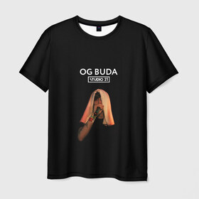 Мужская футболка 3D с принтом OG Buda в Курске, 100% полиэфир | прямой крой, круглый вырез горловины, длина до линии бедер | Тематика изображения на принте: melon music | og buda | опг сити | русский рэп | рэп | тюмень | хип хоп