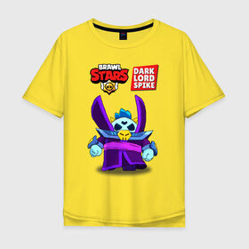 Мужская футболка хлопок Oversize с принтом Dark Lord Spike в Курске, 100% хлопок | свободный крой, круглый ворот, “спинка” длиннее передней части | darklordspike | игра | новыйскин | спайк | темныйлорд