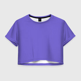 Женская футболка Crop-top 3D с принтом Аспидно-синий в Курске, 100% полиэстер | круглая горловина, длина футболки до линии талии, рукава с отворотами | без дизайна | без картинки | одноцветные | синий