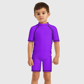 Детский купальный костюм 3D с принтом Фиолетовый в Курске, Полиэстер 85%, Спандекс 15% | застежка на молнии на спине | geometry | neon | purple | texture | один тон | однотон | текстура | фиолетовый