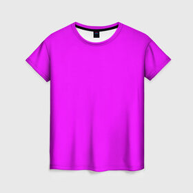 Женская футболка 3D с принтом Маджента (без рисунка) в Курске, 100% полиэфир ( синтетическое хлопкоподобное полотно) | прямой крой, круглый вырез горловины, длина до линии бедер | маджента | однотонный | пурпурный | розовый | фиолетовый | фуксия | цвет