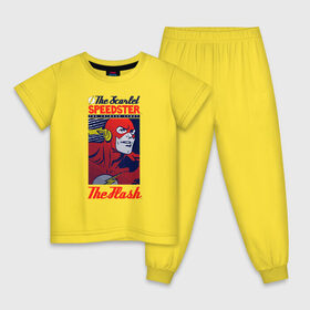 Детская пижама хлопок с принтом The Flash в Курске, 100% хлопок |  брюки и футболка прямого кроя, без карманов, на брюках мягкая резинка на поясе и по низу штанин
 | barry allen | the flash | vdzabma | барри аллен | флэш