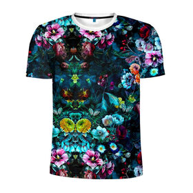 Мужская футболка 3D спортивная с принтом Ночной сад в Курске, 100% полиэстер с улучшенными характеристиками | приталенный силуэт, круглая горловина, широкие плечи, сужается к линии бедра | бабочка | весенняя | весна | космос | красота | лето | мем | океан | орхидея | птичка | роза | романтика | с бабочками | сад | сирень | тюльпан | фиалка | цветок | цветы