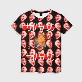 Женская футболка 3D с принтом CyberPunk Самурай в неоне в Курске, 100% полиэфир ( синтетическое хлопкоподобное полотно) | прямой крой, круглый вырез горловины, длина до линии бедер | cyberpunk | samurai | банда | киберпанк | найт сити | неон | самурай | черепа