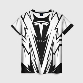 Женская футболка 3D с принтом Tesla в Курске, 100% полиэфир ( синтетическое хлопкоподобное полотно) | прямой крой, круглый вырез горловины, длина до линии бедер | auto | car | elon | musk | nasa | race | spacex | tesla | авто | автоспорт | гонки | илон | маск | машина | тесла | тэсла