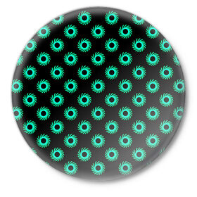 Значок с принтом Сфера паттерн в Курске,  металл | круглая форма, металлическая застежка в виде булавки | геометрия | иллюзия | круг | орнамент | узор