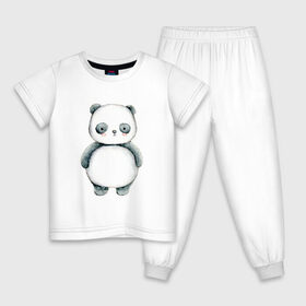 Детская пижама хлопок с принтом Панда в Курске, 100% хлопок |  брюки и футболка прямого кроя, без карманов, на брюках мягкая резинка на поясе и по низу штанин
 | косолапый | медведь | медвежонок | черно белый