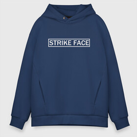 Мужское худи Oversize хлопок с принтом Strike face в Курске, френч-терри — 70% хлопок, 30% полиэстер. Мягкий теплый начес внутри —100% хлопок | боковые карманы, эластичные манжеты и нижняя кромка, капюшон на магнитной кнопке | bad | crazy | evil | protest | rage | strike face | безумие | протест | сумасшедший | удар