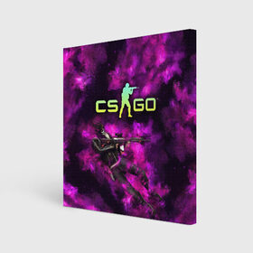Холст квадратный с принтом CS GO Purple madness в Курске, 100% ПВХ |  | counter strike | cs go | дым | контра | кс го | фиолетовый