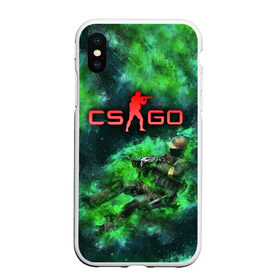 Чехол для iPhone XS Max матовый с принтом CS GO Green rage в Курске, Силикон | Область печати: задняя сторона чехла, без боковых панелей | counter strike | cs go | дым | зелёный | контра | кс го