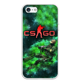 Чехол для iPhone 5/5S матовый с принтом CS GO Green rage в Курске, Силикон | Область печати: задняя сторона чехла, без боковых панелей | counter strike | cs go | дым | зелёный | контра | кс го