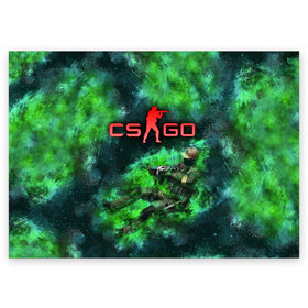 Поздравительная открытка с принтом CS GO Green rage в Курске, 100% бумага | плотность бумаги 280 г/м2, матовая, на обратной стороне линовка и место для марки
 | counter strike | cs go | дым | зелёный | контра | кс го