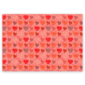 Поздравительная открытка с принтом Сердечки в Курске, 100% бумага | плотность бумаги 280 г/м2, матовая, на обратной стороне линовка и место для марки
 | 14 февраля | 8 марта | love | девочки | день святого валентина | женская | любовь | подружке | сердечки
