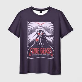 Мужская футболка 3D с принтом Code geass Код Гиас в Курске, 100% полиэфир | прямой крой, круглый вырез горловины, длина до линии бедер | anime | академия | аниме | анимэ | ашфорд | гиас | зеро | код гиас | лелуш | лулу | черный принц