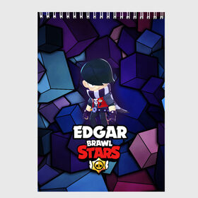 Скетчбук с принтом BRAWL STARS EDGAR в Курске, 100% бумага
 | 48 листов, плотность листов — 100 г/м2, плотность картонной обложки — 250 г/м2. Листы скреплены сверху удобной пружинной спиралью | 8 bit | brawl stars | byron | colette | crow | edgar | gale | leon | max | mr.p | sally leon | shark | virus 8 bit | werewolf leon | акула | байрон | берли | бравл старс | ворон | коллет | макс | оборотень | эдгар