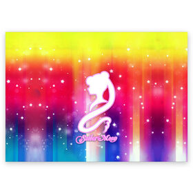 Поздравительная открытка с принтом Sailor Moon в Курске, 100% бумага | плотность бумаги 280 г/м2, матовая, на обратной стороне линовка и место для марки
 | Тематика изображения на принте: ami | girl | mizuno | moon | sailor | tsukino | usagi | ами | банни | волшебница | девушка | малышка | махо сёдзё | мидзуно | минако | мун | рэй | сейлор | усаги | хино | цукино | чибиуса