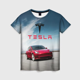 Женская футболка 3D с принтом Tesla Model 3 в Курске, 100% полиэфир ( синтетическое хлопкоподобное полотно) | прямой крой, круглый вырез горловины, длина до линии бедер | 3 | america | auto | car | electric | elon | model | motors | musk | tesla | usa | vehicle | авто | америка | илон | маск | модель | сша | тесла | электромобиль