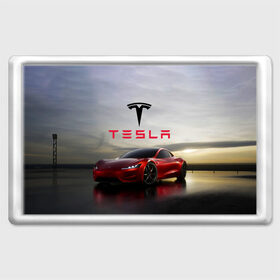 Магнит 45*70 с принтом Tesla Roadster в Курске, Пластик | Размер: 78*52 мм; Размер печати: 70*45 | america | auto | car | electric | elon | motors | musk | roadster | tesla | usa | vehicle | авто | америка | илон | маск | модель | сша | тесла | электромобиль