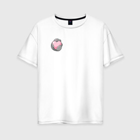 Женская футболка хлопок Oversize с принтом Ламантин в Курске, 100% хлопок | свободный крой, круглый ворот, спущенный рукав, длина до линии бедер
 | ламантин | любовь | мило | парная | сердечко | сердце