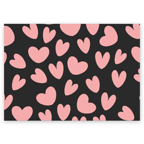 Поздравительная открытка с принтом Сердечки в Курске, 100% бумага | плотность бумаги 280 г/м2, матовая, на обратной стороне линовка и место для марки
 | 14 february | 14 февраля | h | heart | love day | valentines day | валентин | день валентина | день влюбленных | день святого | день святого валентина | любовь | праздник | сердечко | сердце | февраль