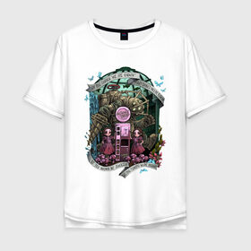Мужская футболка хлопок Oversize с принтом Bioshock Gatherers Garden в Курске, 100% хлопок | свободный крой, круглый ворот, “спинка” длиннее передней части | big daddy | bioshock infinite | little sister | биошок | большой папочка | винтаж | ретро | сестра