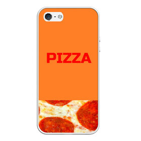 Чехол для iPhone 5/5S матовый с принтом Pizza в Курске, Силикон | Область печати: задняя сторона чехла, без боковых панелей | Тематика изображения на принте: еда. | пепперони | пицца