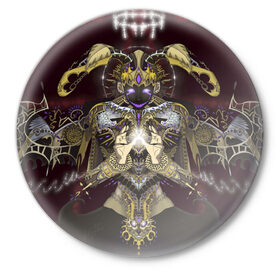 Значок с принтом Архангел Афтон в Курске,  металл | круглая форма, металлическая застежка в виде булавки | fnaf | william afton | ангел | архангел | афтон | крылья | робот | уильям афтон | фиолетовый человек
