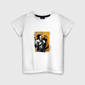 Детская футболка хлопок с принтом Dark Souls в Курске, 100% хлопок | круглый вырез горловины, полуприлегающий силуэт, длина до линии бедер | dark souls | брызги | войн | дакр соулс | игра | рыцарь | тёмные души