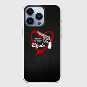 Чехол для iPhone 13 Pro с принтом Clyde в Курске,  |  | barrow | bonnie | clyde | love you till the end | parker | бони | бони и клайд | бонни | для влюбленных | клайд | кровь | любовь | парные | пистолет | револьвер | сердце