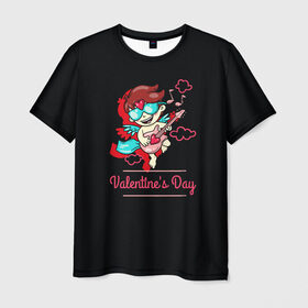 Мужская футболка 3D с принтом Valentines Day в Курске, 100% полиэфир | прямой крой, круглый вырез горловины, длина до линии бедер | angel | cupid | day | happy | heart | love | rose | valentine | valentines | ангел | валентин | валентина | валентинка | день | купидон | любовь | святого | святой | сердце