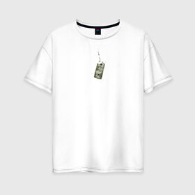 Женская футболка хлопок Oversize с принтом Надпись Искусство поху#зма в Курске, 100% хлопок | свободный крой, круглый ворот, спущенный рукав, длина до линии бедер
 | 16+ | деньги | доллар | крюк | мат