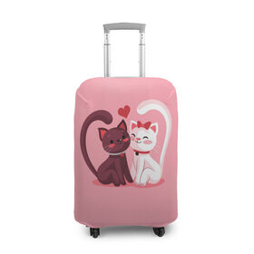 Чехол для чемодана 3D с принтом Happy Valentines Day в Курске, 86% полиэфир, 14% спандекс | двустороннее нанесение принта, прорези для ручек и колес | angel | cat | cats | cupid | day | happy | heart | love | rose | valentine | valentines | ангел | валентин | валентина | валентинка | день | кошки | купидон | любовь | святого | святой | сердце