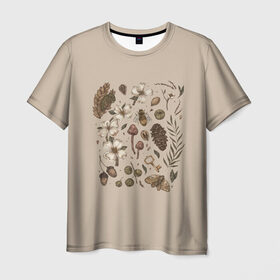 Мужская футболка 3D с принтом Ботаника Goblincore в Курске, 100% полиэфир | прямой крой, круглый вырез горловины, длина до линии бедер | Тематика изображения на принте: goblincore | абстракция | алхимик | аниме | арт | ботаника | мумми троли | пейзаж | природа | растения | руны | эзотерика | эстетика