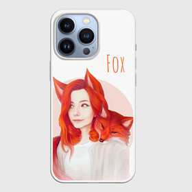 Чехол для iPhone 13 Pro с принтом Девушка лиса в Курске,  |  | fox | foxy | животное | звери | лиса | лисенок | лисичка | милая | рыжая | фокс