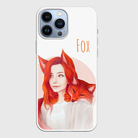 Чехол для iPhone 13 Pro Max с принтом Девушка лиса в Курске,  |  | fox | foxy | животное | звери | лиса | лисенок | лисичка | милая | рыжая | фокс