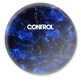 Значок с принтом CONTROL в Курске,  металл | круглая форма, металлическая застежка в виде булавки | control | game | remedy | tegunvteg | игры | контрол | ремеди