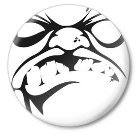 Значок с принтом Pudge Dota Пудж в Курске,  металл | круглая форма, металлическая застежка в виде булавки | black | dota | dota2 | hero | obey | pudge | red | дота | дота2 | падж | паджерс | паджик | пудж