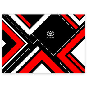 Поздравительная открытка с принтом Toyota в Курске, 100% бумага | плотность бумаги 280 г/м2, матовая, на обратной стороне линовка и место для марки
 | auto | boy | car | japan car | machine | man | mark | toyota | toyota land cruiser | toyota sport | автобренды | автомобили | водитель | логотипы автомобилей | мальчикам | машины | мужские | тачки | тойота | тойота камри | тойота марк | япон