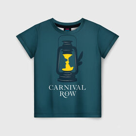 Детская футболка 3D с принтом Карнивал Роу - Carnival Row в Курске, 100% гипоаллергенный полиэфир | прямой крой, круглый вырез горловины, длина до линии бедер, чуть спущенное плечо, ткань немного тянется | Тематика изображения на принте: carnival row | волшебный | исторический | карнивал роу | крылья | лампа | лого | логотип | подарок | сериал | сказка | фея | шляпа