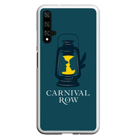 Чехол для Honor 20 с принтом Карнивал Роу - Carnival Row в Курске, Силикон | Область печати: задняя сторона чехла, без боковых панелей | Тематика изображения на принте: carnival row | волшебный | исторический | карнивал роу | крылья | лампа | лого | логотип | подарок | сериал | сказка | фея | шляпа