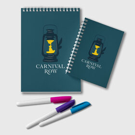 Блокнот с принтом Карнивал Роу - Carnival Row в Курске, 100% бумага | 48 листов, плотность листов — 60 г/м2, плотность картонной обложки — 250 г/м2. Листы скреплены удобной пружинной спиралью. Цвет линий — светло-серый
 | carnival row | волшебный | исторический | карнивал роу | крылья | лампа | лого | логотип | подарок | сериал | сказка | фея | шляпа