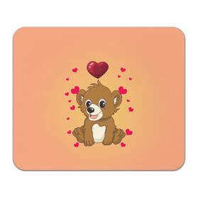 Коврик для мышки прямоугольный с принтом Медвежонок в Курске, натуральный каучук | размер 230 х 185 мм; запечатка лицевой стороны | bear | day | heart | love | romantic | valentine | valentines | амур | валентина | влюбленные | влюбленных | всех | день | купидон | любовь | медведь | медвежонок | романтика | романтичность | святого | сердечки | сердечко