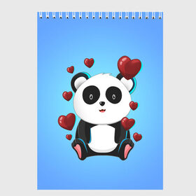 Скетчбук с принтом Панда в Курске, 100% бумага
 | 48 листов, плотность листов — 100 г/м2, плотность картонной обложки — 250 г/м2. Листы скреплены сверху удобной пружинной спиралью | Тематика изображения на принте: day | heart | love | panda | romantic | valentine | valentines | амур | валентина | влюбленные | влюбленных | всех | день | купидон | любовь | романтика | романтичность | святого | сердечки | сердечко | сердце