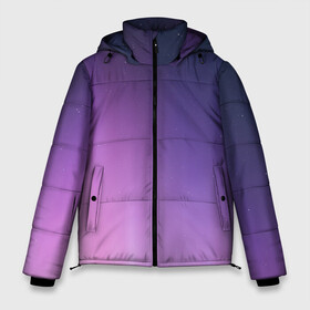 Мужская зимняя куртка 3D с принтом северное сияние фиолетовый в Курске, верх — 100% полиэстер; подкладка — 100% полиэстер; утеплитель — 100% полиэстер | длина ниже бедра, свободный силуэт Оверсайз. Есть воротник-стойка, отстегивающийся капюшон и ветрозащитная планка. 

Боковые карманы с листочкой на кнопках и внутренний карман на молнии. | градиент | звезды | космос | небо | ночь | природа | пурпурный | север | северное сияние | сиреневый | фиолетовый