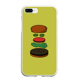 Чехол для iPhone 7Plus/8 Plus матовый с принтом Бургер в разборе в Курске, Силикон | Область печати: задняя сторона чехла, без боковых панелей | fastfood | food | pattern | бургер | бургер кинг | гамбургер | еда | макдональдс | паттерн | фастфуд
