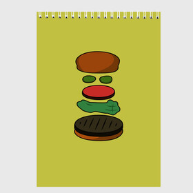 Скетчбук с принтом Бургер в разборе в Курске, 100% бумага
 | 48 листов, плотность листов — 100 г/м2, плотность картонной обложки — 250 г/м2. Листы скреплены сверху удобной пружинной спиралью | Тематика изображения на принте: fastfood | food | pattern | бургер | бургер кинг | гамбургер | еда | макдональдс | паттерн | фастфуд