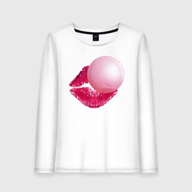 Женский лонгслив хлопок с принтом BubbleGum Lips в Курске, 100% хлопок |  | bubble | bubblegum | day | gum | heart | kiss | lips | love | romantic | valentine | valentines | амур | валентина | влюбленные | влюбленных | всех | губы | день | жвачка | любовь | поцелуй | романтика | романтичность | святого | сердечк